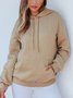 Casual Loose Jacquard Texture Elastic Drawstring Hooded Women's Sweatshirt