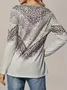 Gradient Pattern Cotton Others Casual T-Shirt