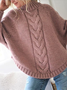 Split Joint Street Mock Neck Dolman Sleeve Sweater