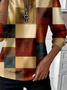 Women's Abstract Print Casual Zipper Long Sleeve Sweatshirt