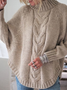 Split Joint Street Mock Neck Dolman Sleeve Sweater