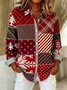 Vintage Shawl Collar Loose Gradient Pattern Shirt