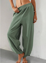 Women's  Elastic Waist H-Line Wide Leg Pants Daily Going Out Pants Khaki Casual Split Joint Plain Spring/Fall Pants