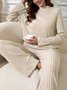 Casual Cotton Regular Fit Crew Neck Two-Piece Set