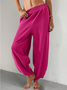 Women's  Elastic Waist H-Line Wide Leg Pants Daily Going Out Pants Khaki Casual Split Joint Plain Spring/Fall Pants