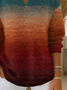 Women's Abstract Print Casual Lapel Sweater