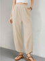 Women's  Elastic Waist H-Line Wide Leg Pants Daily Going Out Pants Khaki Casual Split Joint Plain Spring/Fall Pants