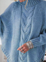 Split Joint Street Mock Neck Dolman Sleeve Sweater