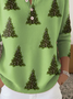 Women's Christmas Print Classic Casual Knit Button Sweater