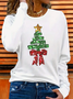 Women's Long Sleeve T-shirt Spring/Fall Black Christmas Printing Jersey Crew Neck Daily Going Out Casual Top
