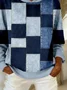 Abstract Plaid Casual Printing Hoodie Hoodie