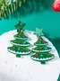 Christmas Earrings Fashion Acrylic Print Christmas Tree Christmas Stockings Gloves Stitching Earrings Christmas Holiday Party Earrings