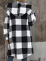 Geometric Casual Regular Fit Hoodie Coat