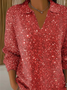 Women's Classic Casual Christmas Print Lapel Sweater