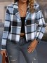 Elegant Lapel Collar High-end Plaid Short Suit
