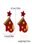 Christmas Earrings Fashion Acrylic Print Christmas Tree Christmas Stockings Gloves Stitching Earrings Christmas Holiday Party Earrings