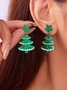 Christmas Earrings Fashion Acrylic Print Christmas Tree Christmas Stockings Gloves Stitching Earrings Christmas Holiday Party Earrings