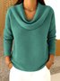 Plain Casual Mock Neck T-Shirt