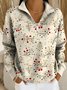 Half Open Collar Casual Christmas Loose Sweater