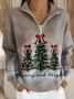 Half Open Collar Loose Casual Christmas Sweater