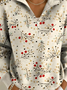Half Open Collar Casual Christmas Loose Sweater