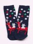 Women's Christmas Socks Autumn And Winter Fur Socks Santa Claus Elk Christmas Tree Snowman Snowflake Striped Gift Mid-tube Christmas Socks