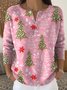 Casual Crew Neck Loose Christmas Sweater