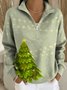 Half Open Collar Christmas Casual Loose Sweater