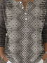 Casual Loose Geometric Crew Neck Sweater