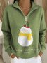 Half Open Collar Christmas Casual Loose Sweater
