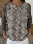 Casual Loose Geometric Crew Neck Sweater