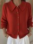 Simple Shawl Collar Loose Plain Cardigan