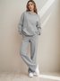 Cotton Casual Regular Fit Plain Two-Piece Set