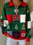 Christmas Casual Half Open Collar Sweater
