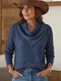 Vintage Soft Triangle Neck Sequined Shiny Sweater Top