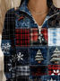 Casual Half Open Collar Loose Geometric Sweater