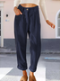 Women's  Elastic Waist H-Line Harem Pants Daily Going Out Pants Yellow Casual Split Joint Plain Spring/Fall Pants