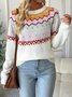 Casual Crew Neck Knitted Sweater