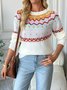 Casual Crew Neck Knitted Sweater
