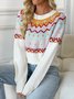 Casual Crew Neck Knitted Sweater