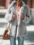 Shawl Collar Plain Urban Split Joint Jacket