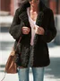 Shawl Collar Plain Urban Split Joint Jacket