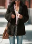 Shawl Collar Plain Urban Split Joint Jacket