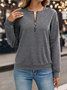 Women's Casual Zipper Long Sleeve Sweatshirt