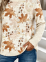 Maple Leaf Turtleneck Casual Sweater