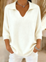 Plain Casual Loose V Neck Sweater