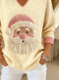 Loose Christmas V Neck Casual Sweater