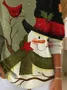Crew Neck Casual Christmas Snowman Printing Sweater