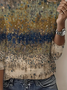 Women's Long Sleeve T-shirt Spring/Fall As Picture Abstract Printing Jersey Crew Neck Daily Going Out Casual Top