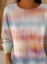 Crew Neck Abstract Printing Simple Sweater